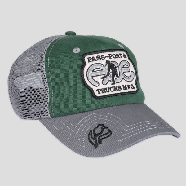 PASSPORT x ACE HAT - TRUCKER GREEN/STEEL